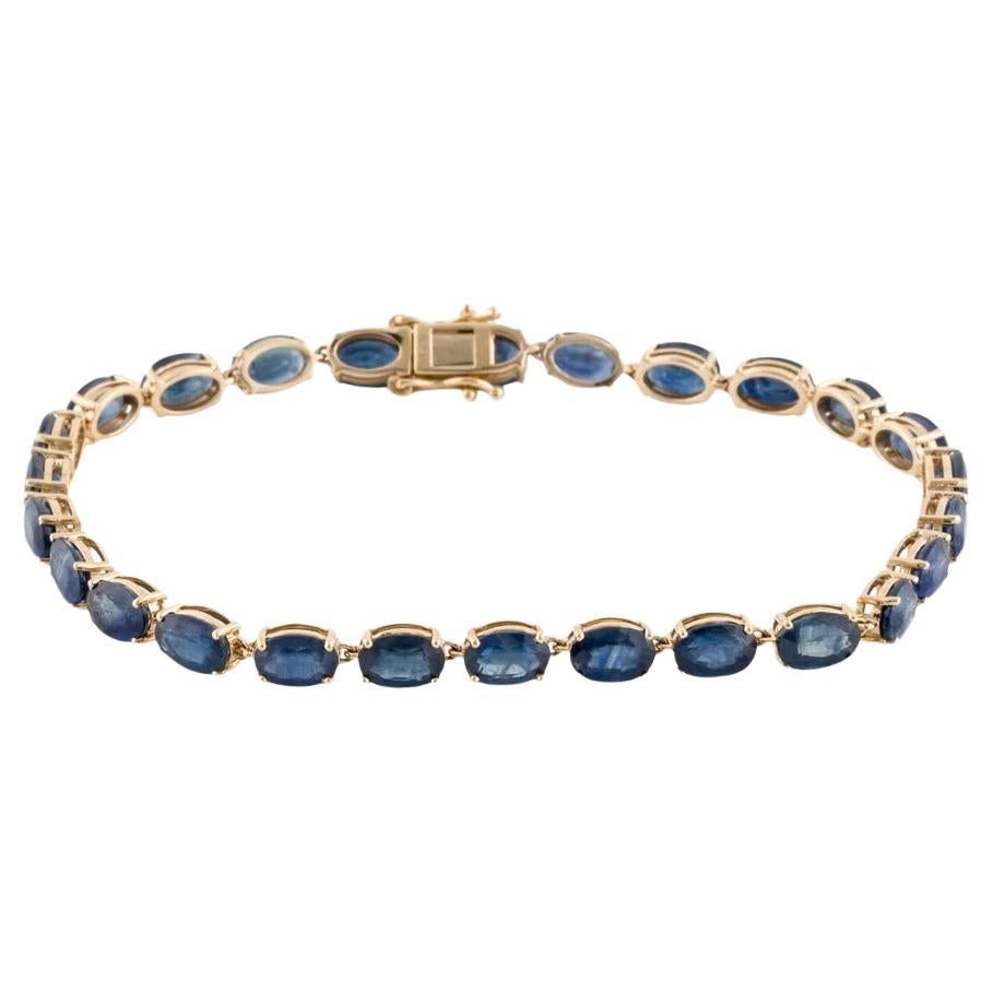 14K Gold 15.60ctw Sapphire Link Bracelet - Fine Jewelry Piece, Timeless Elegance