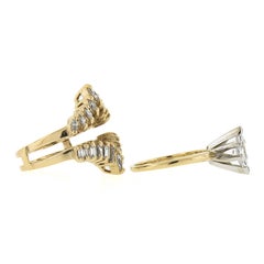 14K Gold 1.65ctw Diamond Solitaire Engagement Ring & Diamond Insert Guard Set