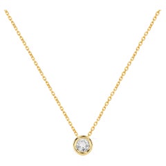 Collana di diamanti in oro 14k da 1,7 mm Collana solitaria elegante Collana con castone