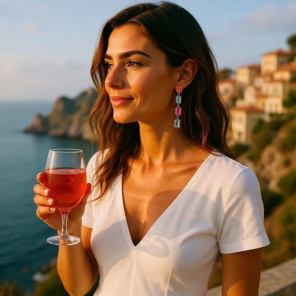 Orecchini in oro 14K da 1,70 pollici a forma di smeraldo Topazio blu Ametista Citrino In condizioni Nuovo in vendita a New York, NY