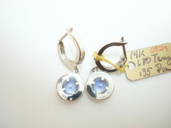 14k Gold 1.80ct Round Genuine Natural Tanzanite Earrings with Diamonds '#J2529'