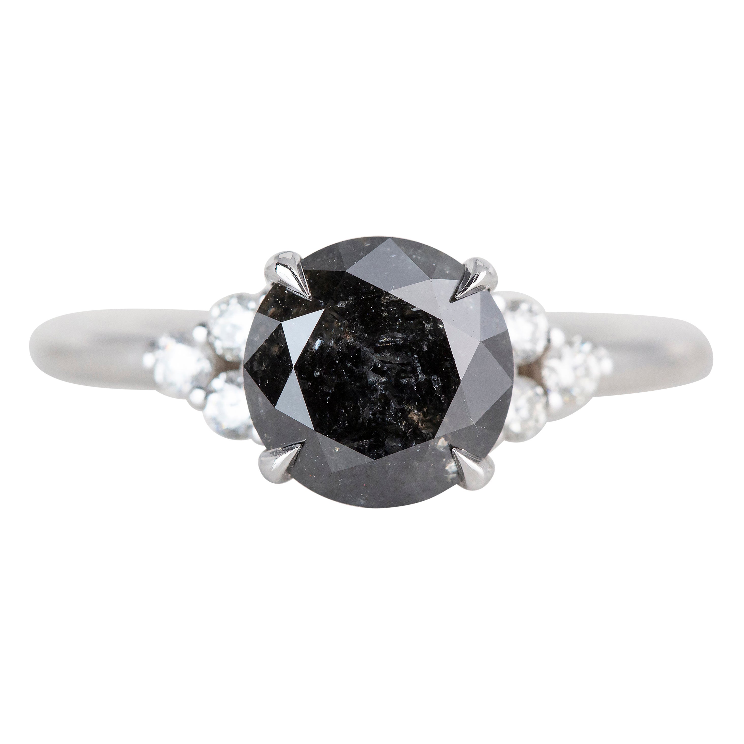 1,89 Karat Roségold Salz- und Pfeffer-Diamant-Verlobungsring Solitär ()