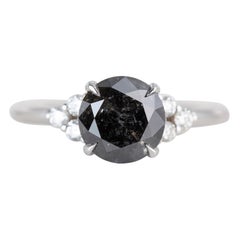 1,89 Karat Roségold Salz- und Pfeffer-Diamant-Verlobungsring Solitär