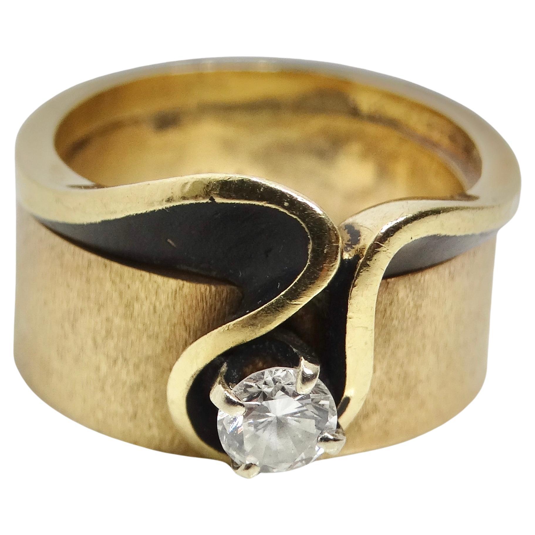 14K Gold 1960s Diamond Ring For Sale
