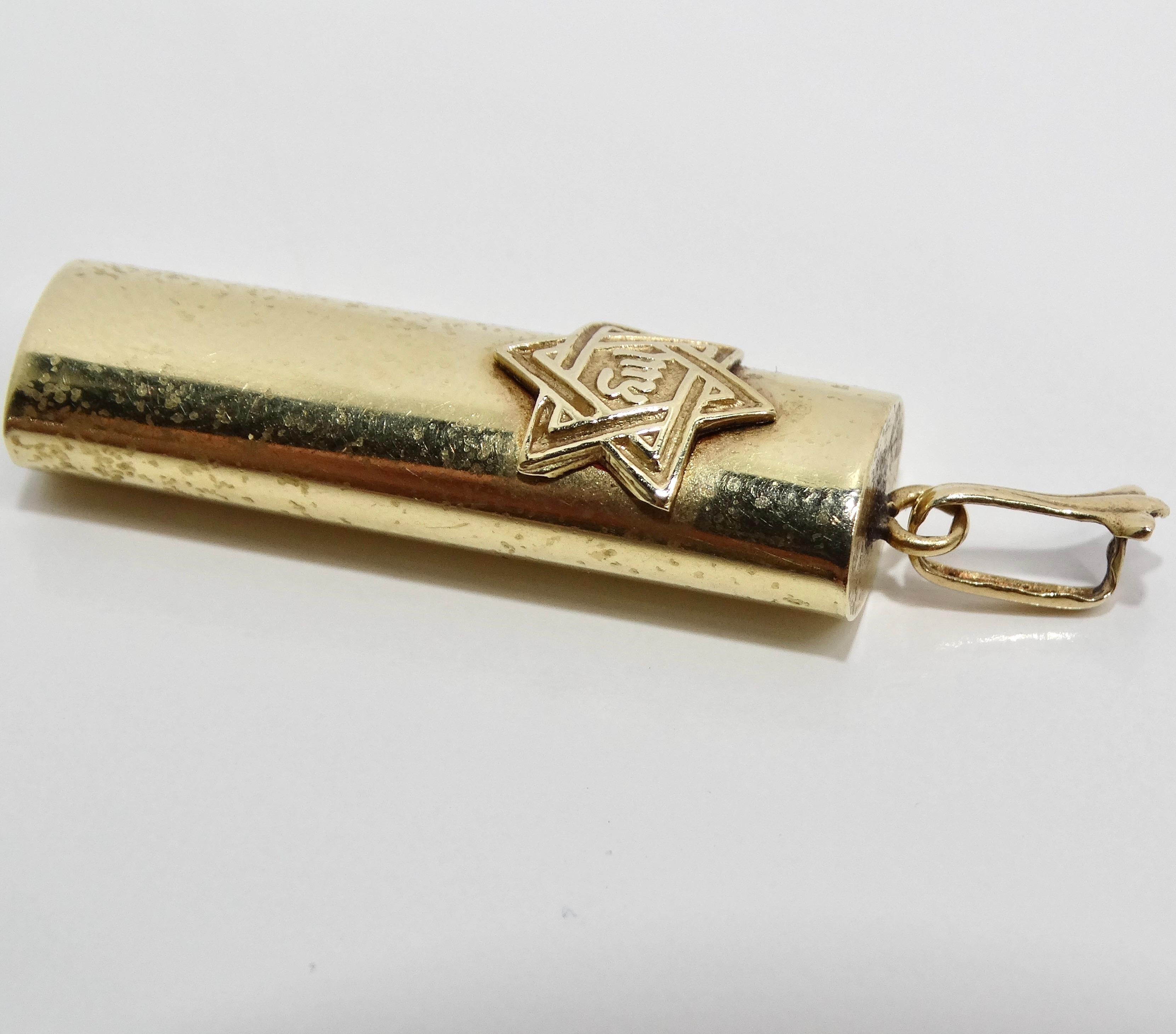 14K Gold 1960s Star of David Pendant In Good Condition For Sale In Scottsdale, AZ