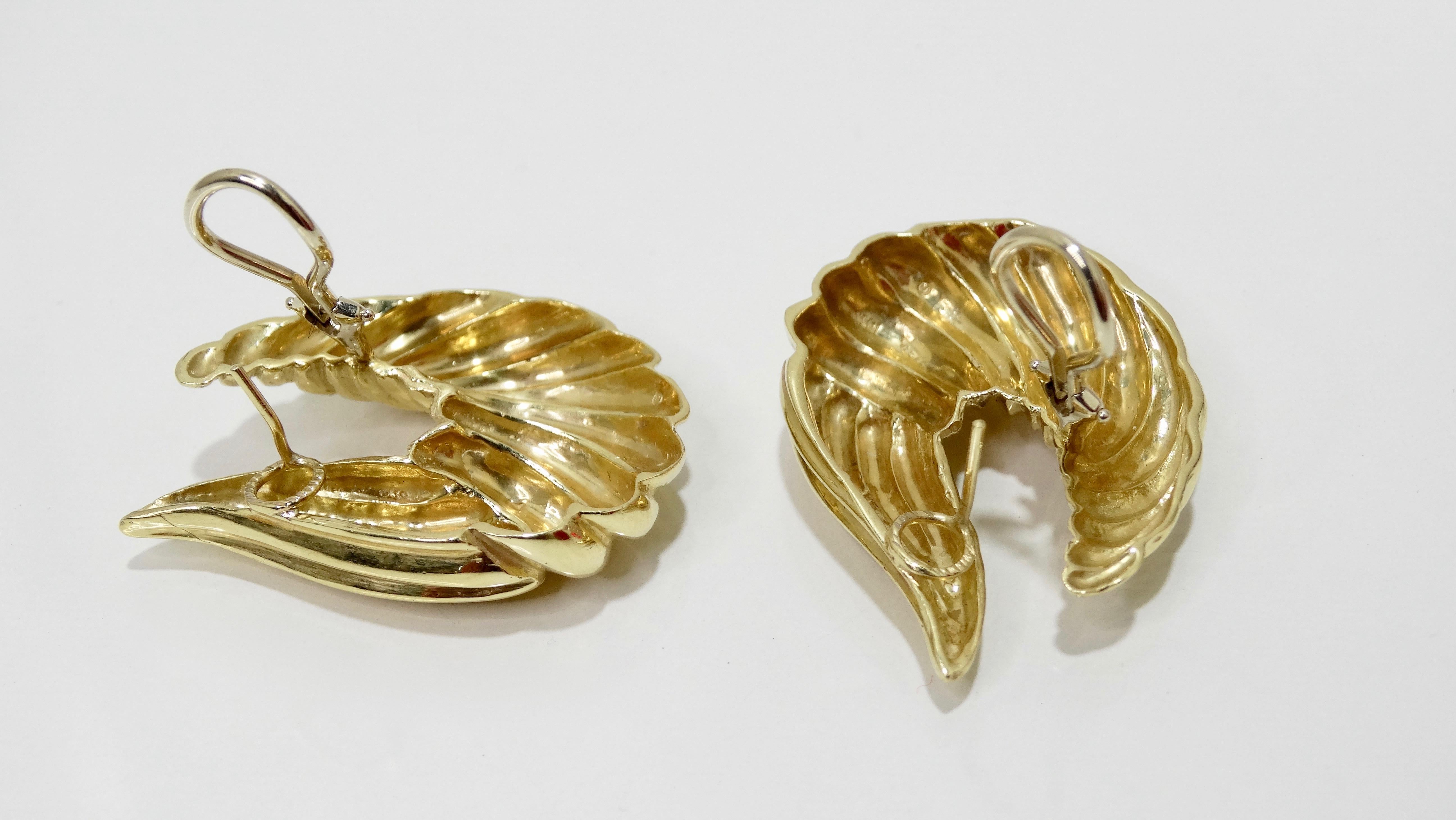 Ohrringe aus geripptem Gold im Zustand „Gut“ im Angebot in Scottsdale, AZ