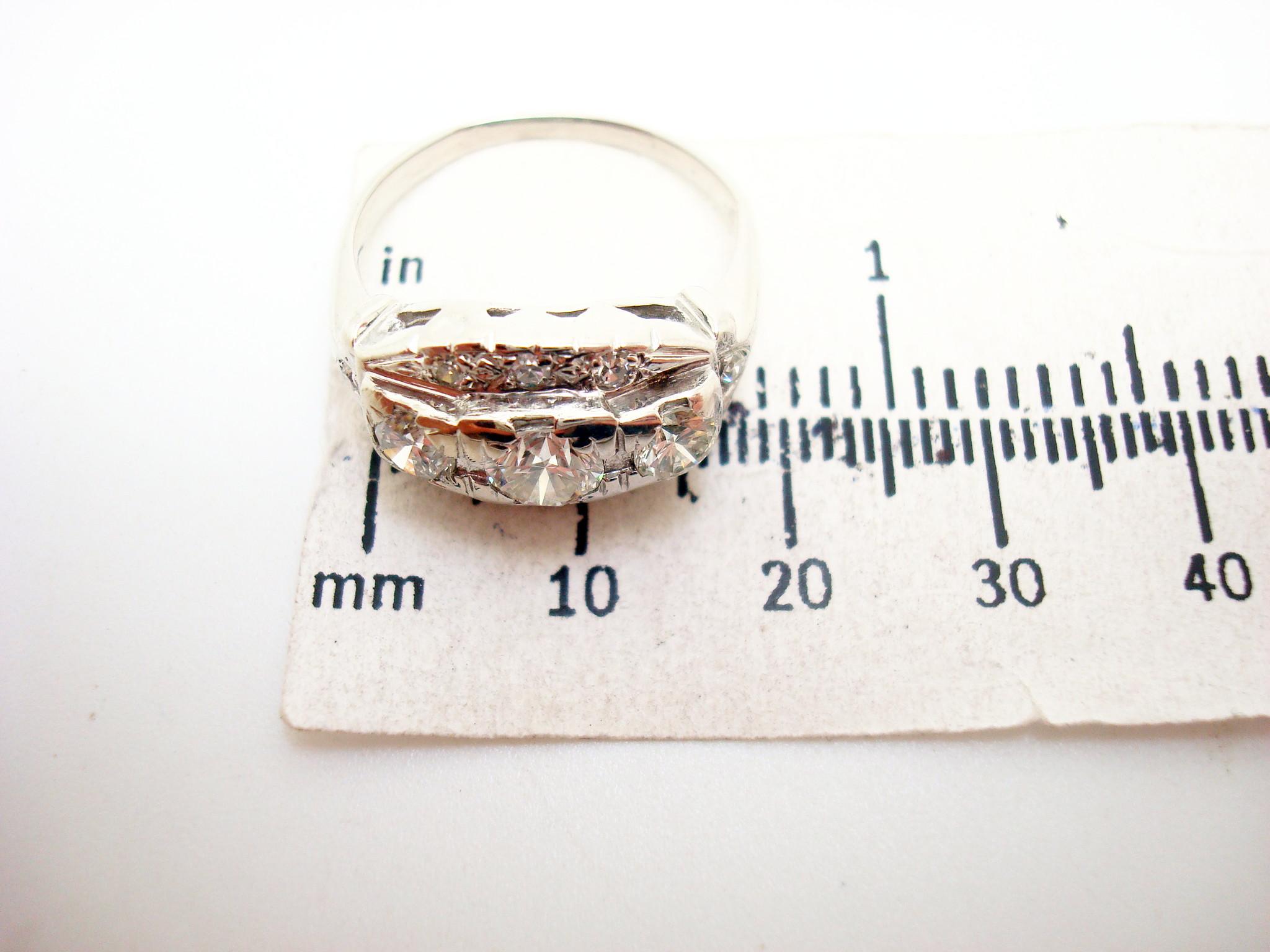 Bague en or 14 carats avec diamant naturel véritable d'un poids total de 1 carat et petits diamants #J2874 en vente 2