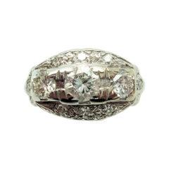 14 Karat Gold 1 Karat Gesamtgewicht echter natürlicher Diamant Ring mit kleinen Diamanten #J2874