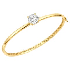 14K Gold 2.0 ct. tw. Round Lab Grown Diamond Bangle