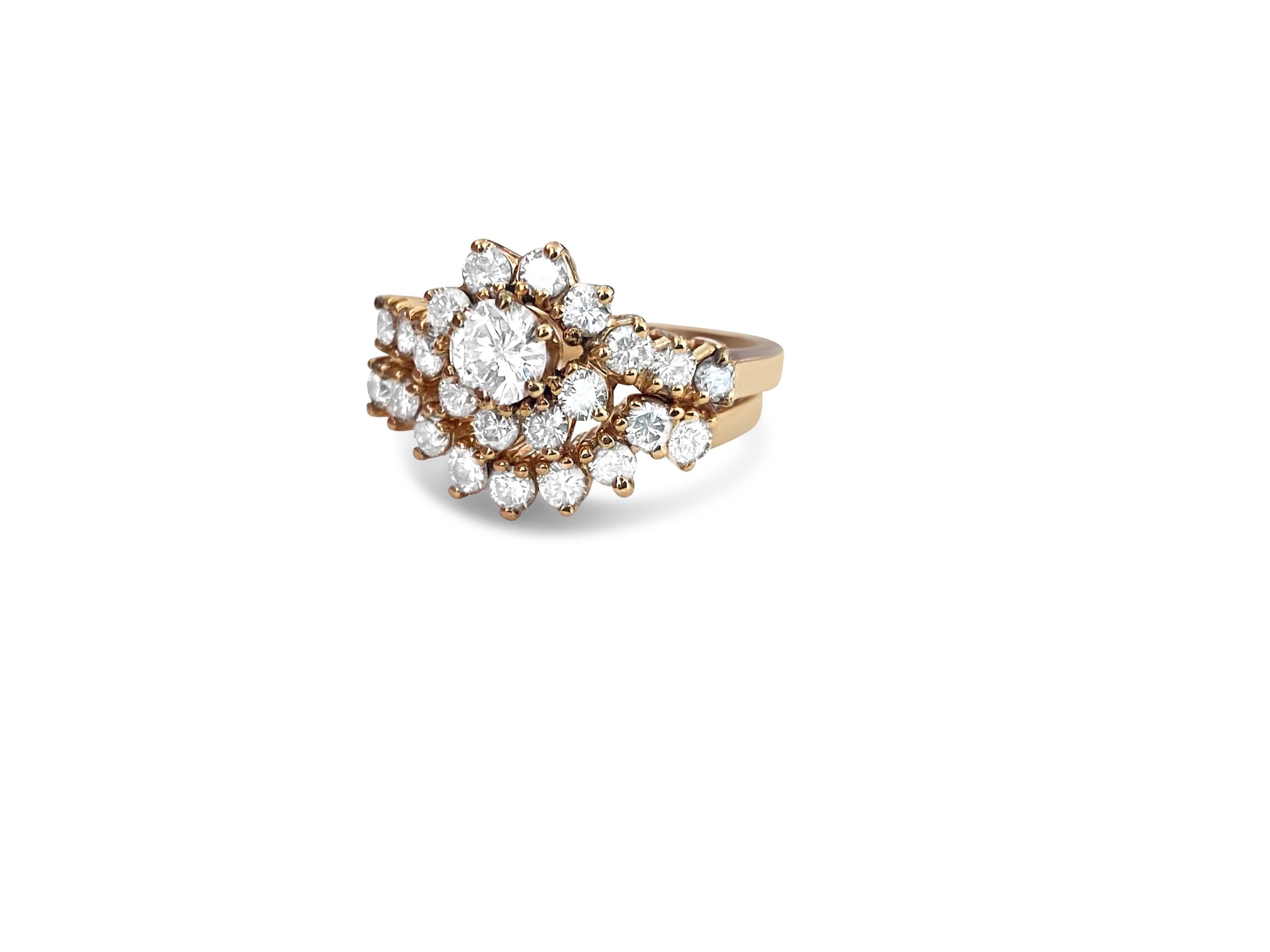 Verlobungsring aus 14 Karat Gold mit 2,00 Karat Diamanten (Mittelalterlich) im Angebot