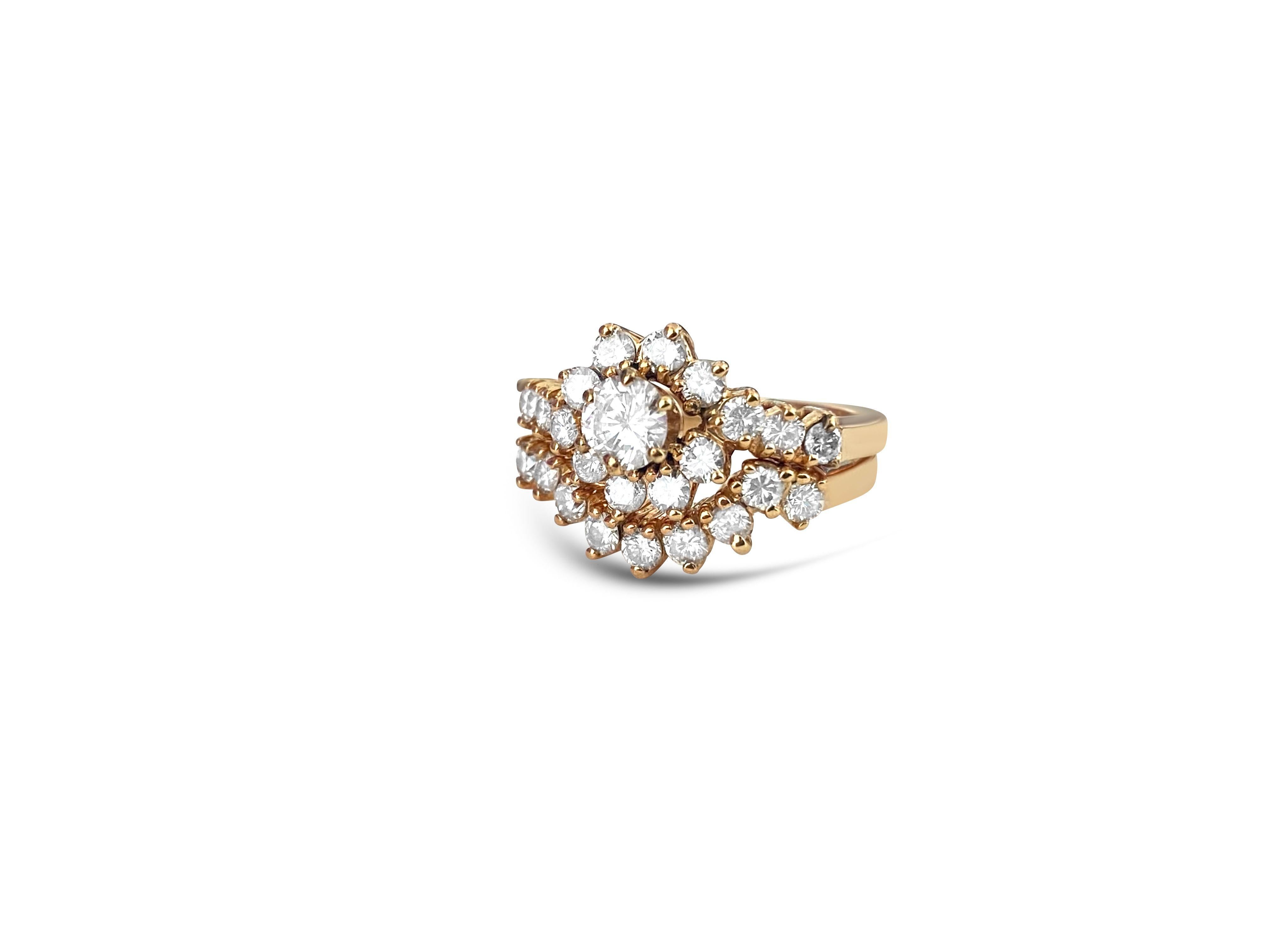 Verlobungsring aus 14 Karat Gold mit 2,00 Karat Diamanten im Zustand „Hervorragend“ im Angebot in Miami, FL