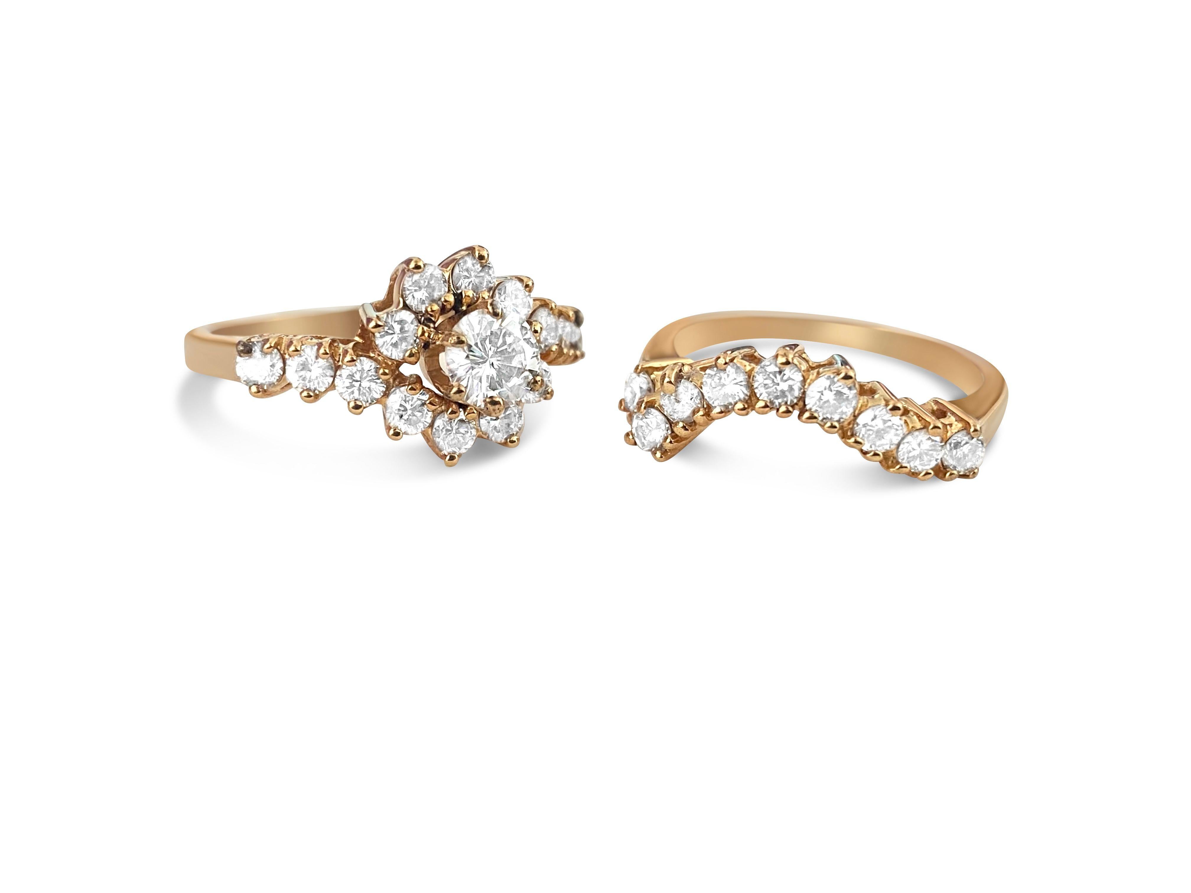 Verlobungsring aus 14 Karat Gold mit 2,00 Karat Diamanten Damen im Angebot