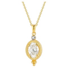 14K Gold 2,07 ct. tw. Laborgezüchteter Diamant & 0,035 ct. tw. Natürlicher Diamant-Anhänger