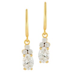 14K Gold 2.18 ct. tw. Lab Grown Diamonds & 0.09 ct. tw. Natural Diamond Danglin