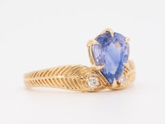 14K Gold 2.39ct Bi-Color Pinkish Purple Sapphire Engagement Ring R6818