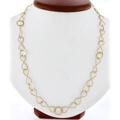 14k Gold 24.5" Polished Infinity & Round Link Chain Necklace w/ Toggle Clasp