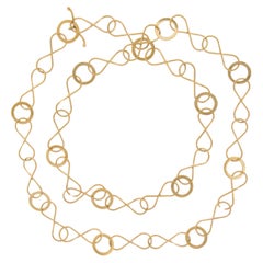 Collier en or 14k à maillons ronds et à l'infini avec fermoir à bascule