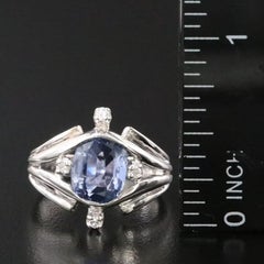 Ring aus 14-karätigem Gold mit einem unbehandelten Saphir (2,67 Karat) und Diamanten, inklusive GIA-Zertifikat