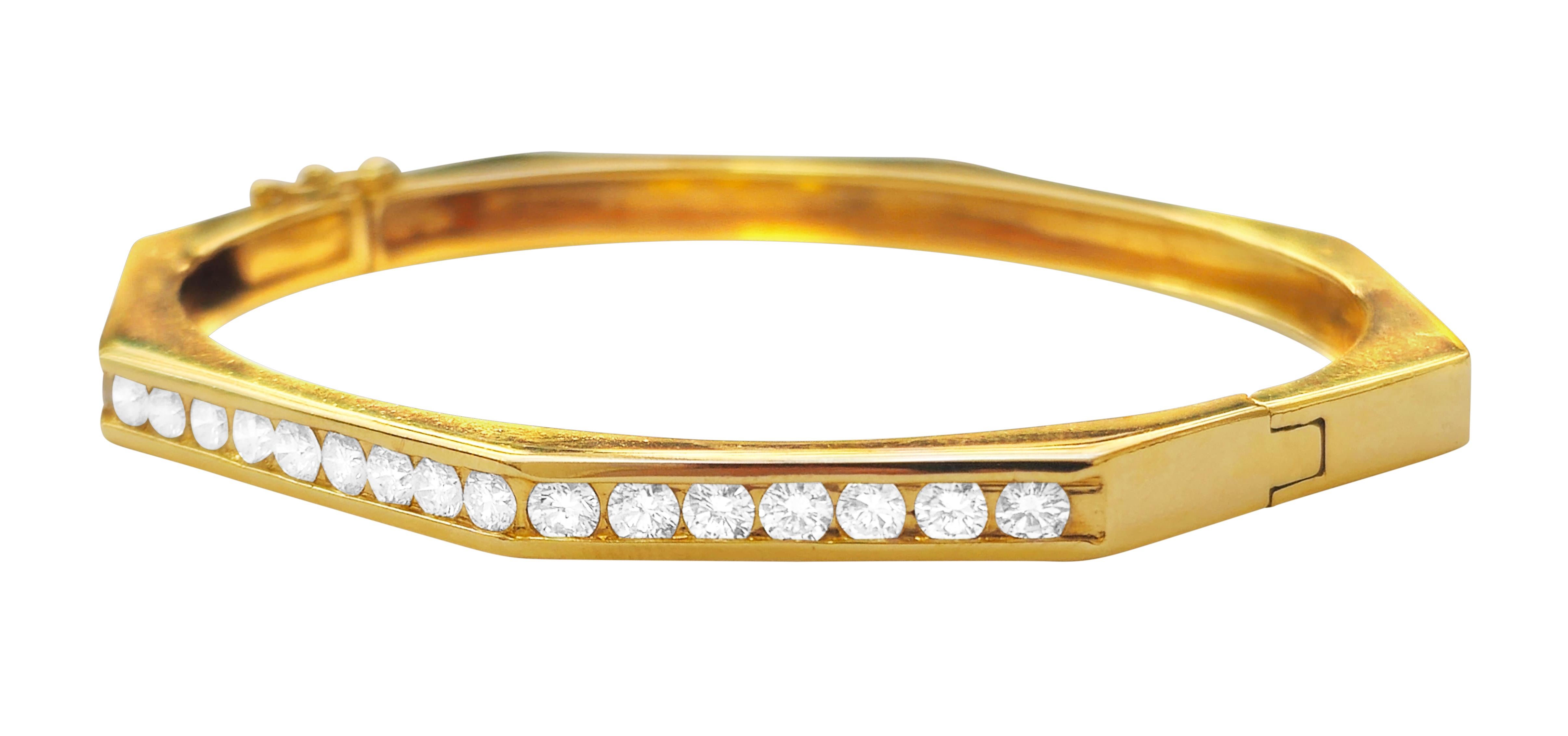 Bracelet en or 14k avec diamant rond de 2ct Unisexe en vente