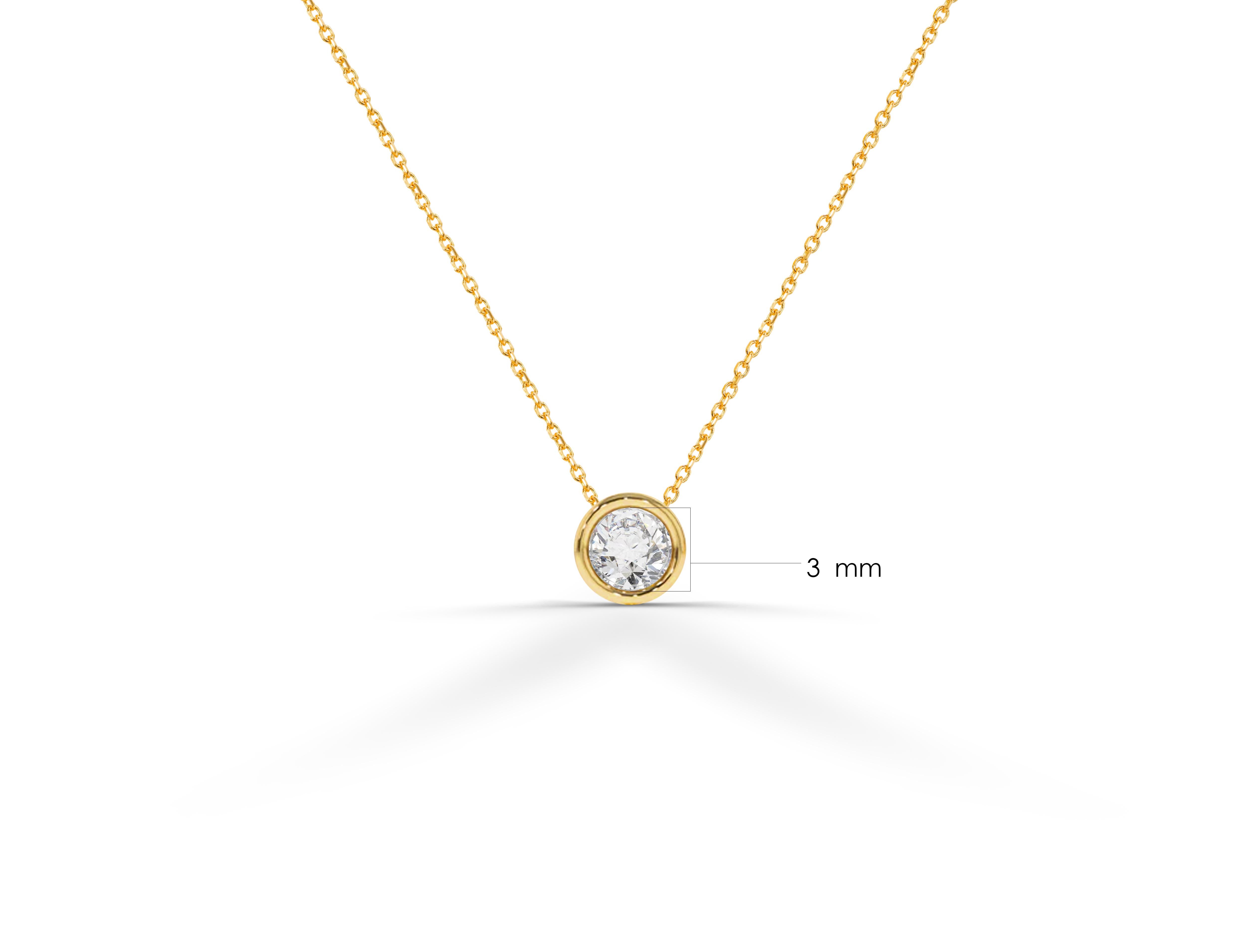Brilliant White Sparkly Natural Diamond Necklace is made of 14k solid gold available in three colors, White Gold / Rose Gold / Yellow Gold.

Natural Diamond hanging in center of a thin dainty gold chain a perfect choice for everyday wear. It would