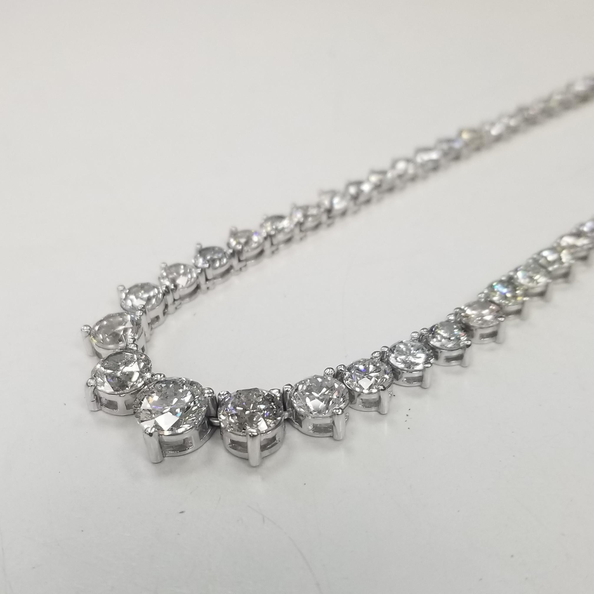 3 prong diamond tennis necklace