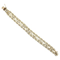 Pulsera de oro de 14 quilates con cadena de 3 diamantes