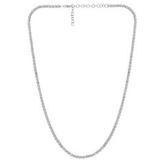 14K Gold 3ct Natural Diamond G-SI 3mm Buttercup Tiger Prong Tennis Necklace