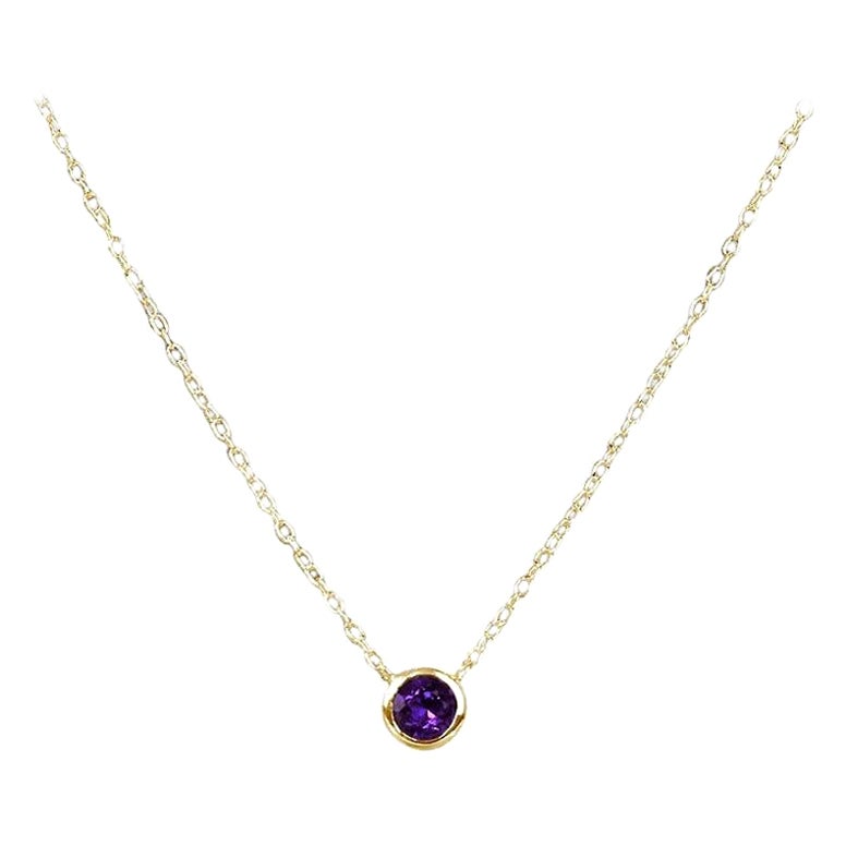 Collier de pierres précieuses solitaires de 4 mm en or 14 carats, options de pierres précieuses