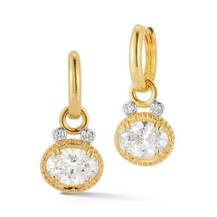 14K Gold 4.14 ct. tw. Lab Grown Diamonds & 0.10CT Bezel Set Natural Diamond Hoop