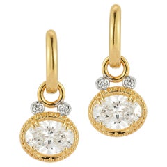14K Gold 4.14 ct. tw. Lab Grown Diamonds & 0.10CT Bezel Set Natural Diamond Hoop