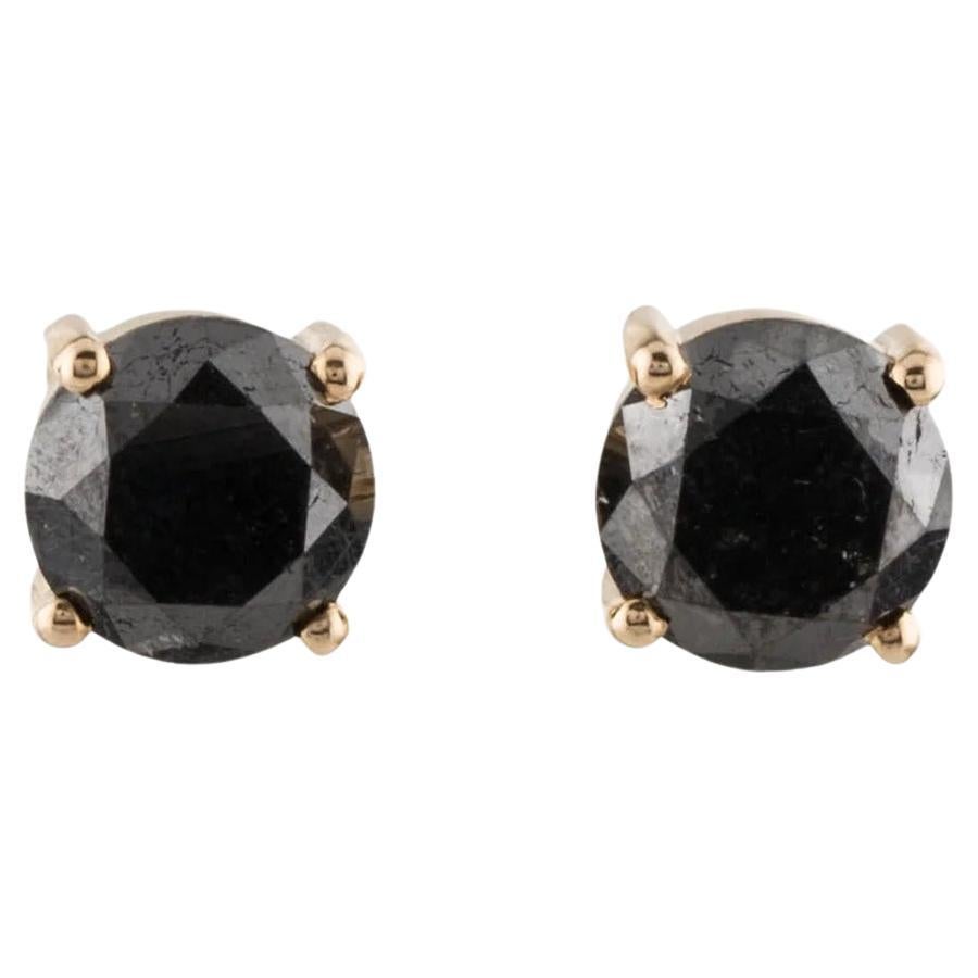 Boucles d'oreilles en or 14K avec diamant 4.25ctw - Classic Sparkle, Timeless Elegance