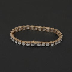 14K Gelbgold 4,34 Ct Prinzessinnenschliff Diamant Tennisarmband für Hochzeit Schmuck