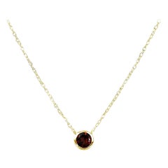 Collier de pierres précieuses solitaires de 5 mm en or 14 carats, options de pierres précieuses