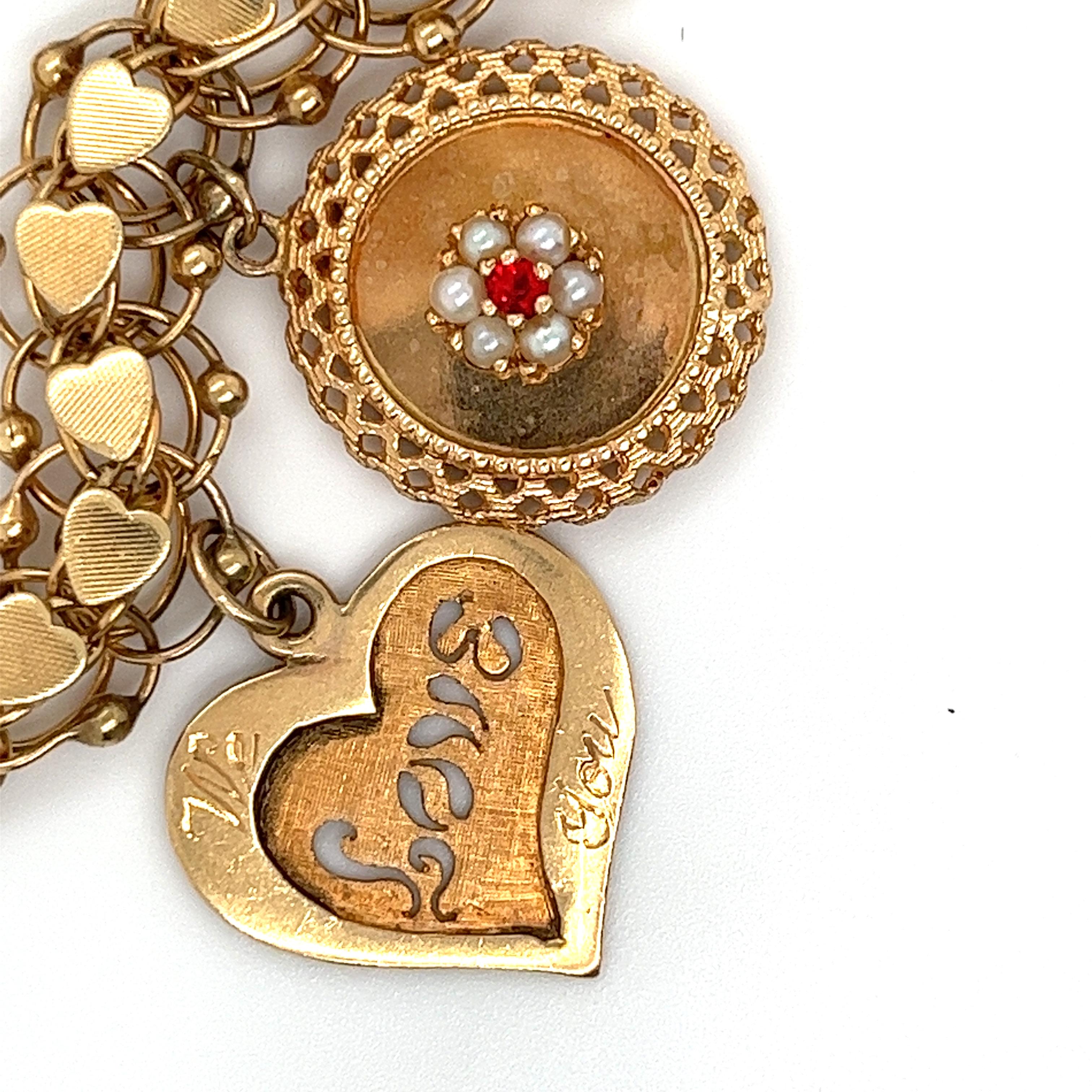 vintage 14k gold charms for bracelets