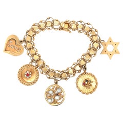 14K Gold 5 Piece Birthday Charm Bracelet