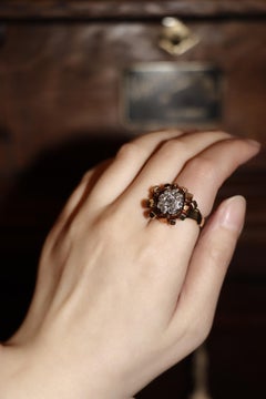 14K Gold 5.1 Carat Diamond Cluster Freeform Nugget Ring