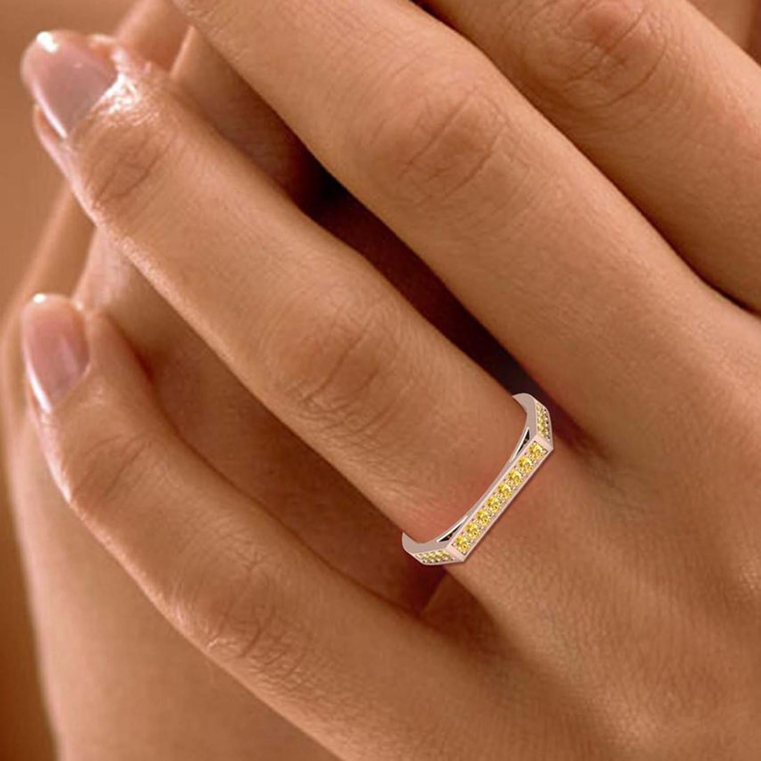 Modern 14k Gold Yellow Sapphire Ring / Engagement Ring / November Birthstone Ring For Sale