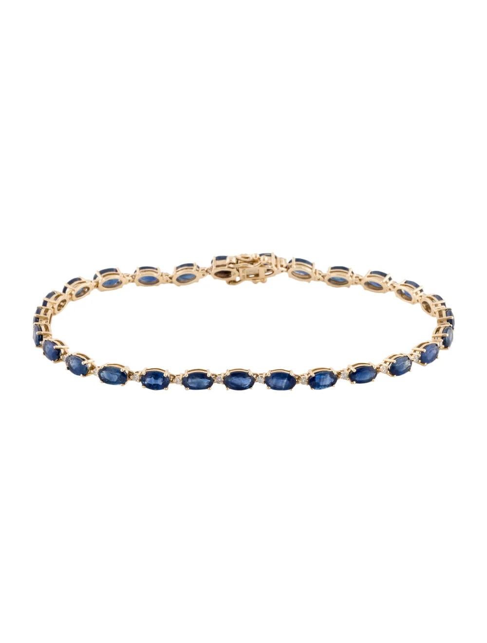 Presenting a radiant 14K Yellow Gold Bracelet adorned with a captivating 7.29 Carat Oval Modified Brilliant Sapphire, exuding elegance and sophistication.

Specifications:

* Metal Type: 14K Yellow Gold
* Gemstone:
* Sapphire
* Carat Weight: 7.29
*