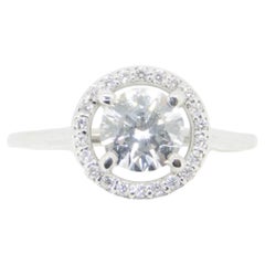 14k Gold .85ct Genuine Natural Diamond Ring with Diamond Halo '#J4123'
