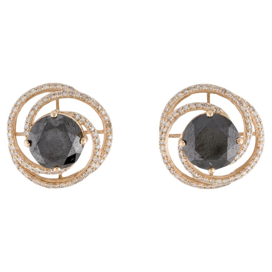 14K Gold 9.34ctw Diamond Stud Earrings: Timeless Elegance in Every Sparkle For Sale