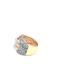 Cocktailring aus 14-karätigem Gold mit Alexandrit und Diamanten in Kuppelform