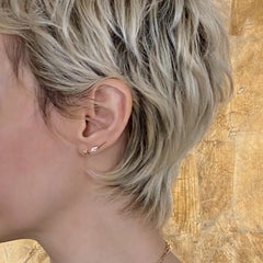 14k Gold AMANDA PEARL Stitch Stud Earrings