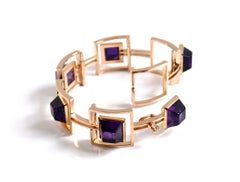 14k Gold & Amethyst bracelet designed by Bent Knudsen Denmark