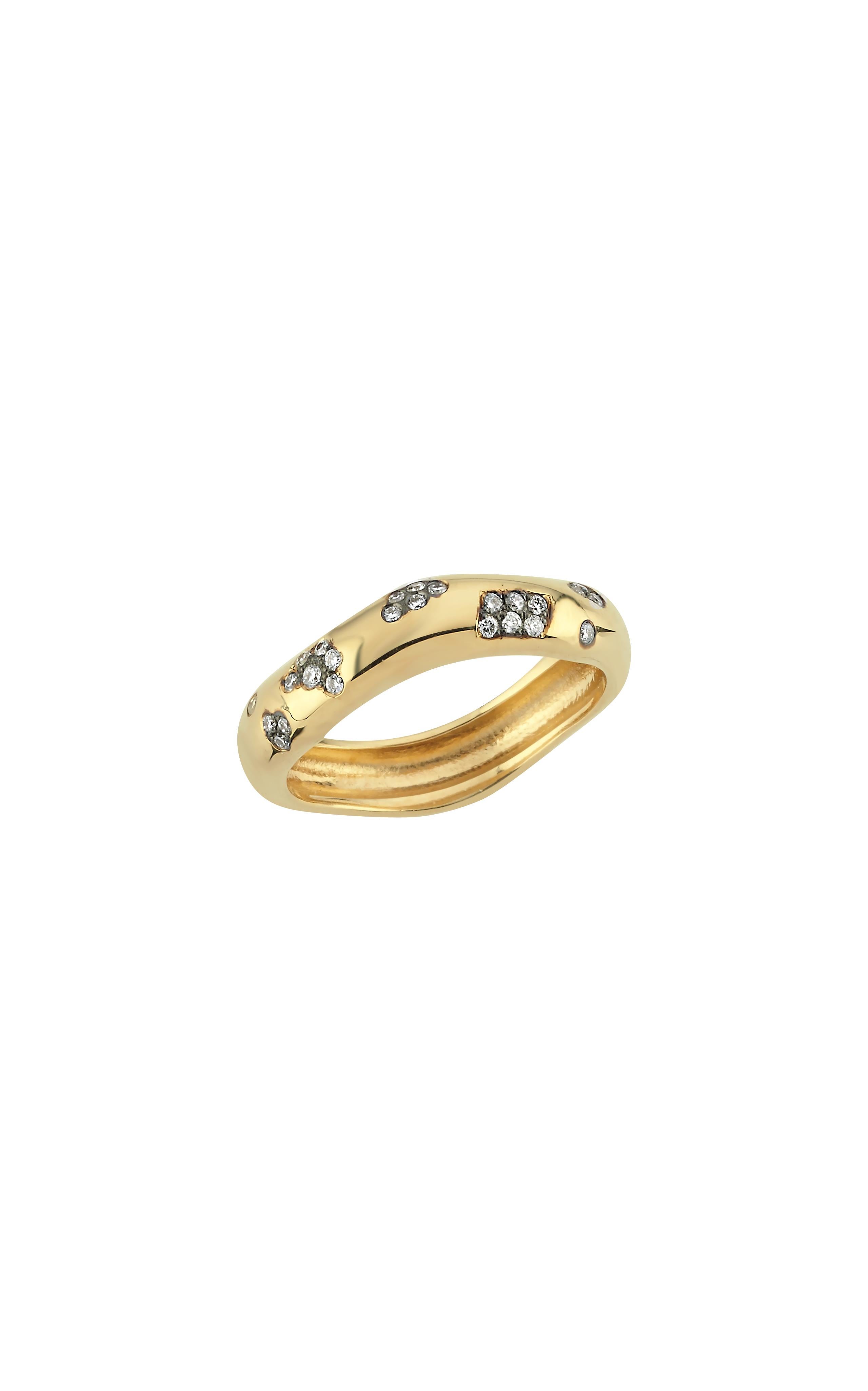 En vente :  Bague en or 14 carats avec diamants partiels 0,16 carat 5