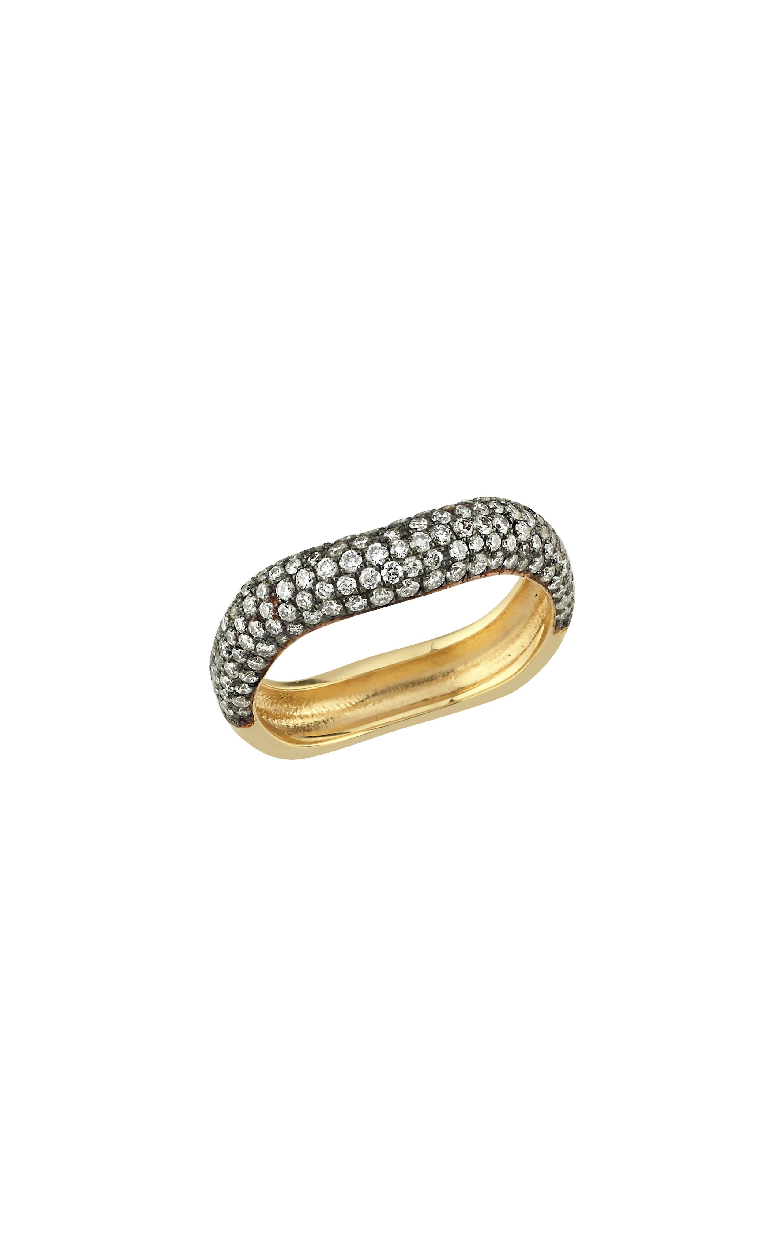 For Sale:  14k Gold Amorph Shaped Ring with 0.93 ct Diamonds 2