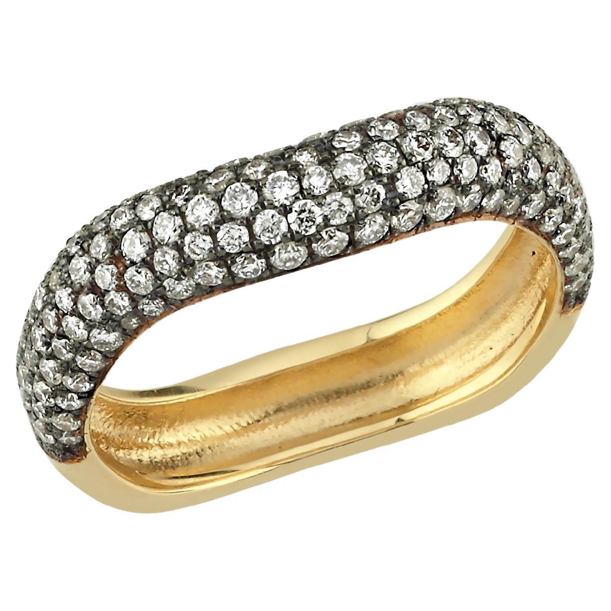 14k Gold Amorph Shaped Ring with 0.93 ct Diamonds
