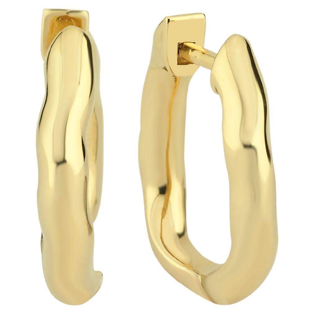14k Gold Amorph Small Hoop Earrings (Single)