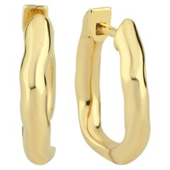 14k Gold Amorph Small Hoop Earrings (Single)