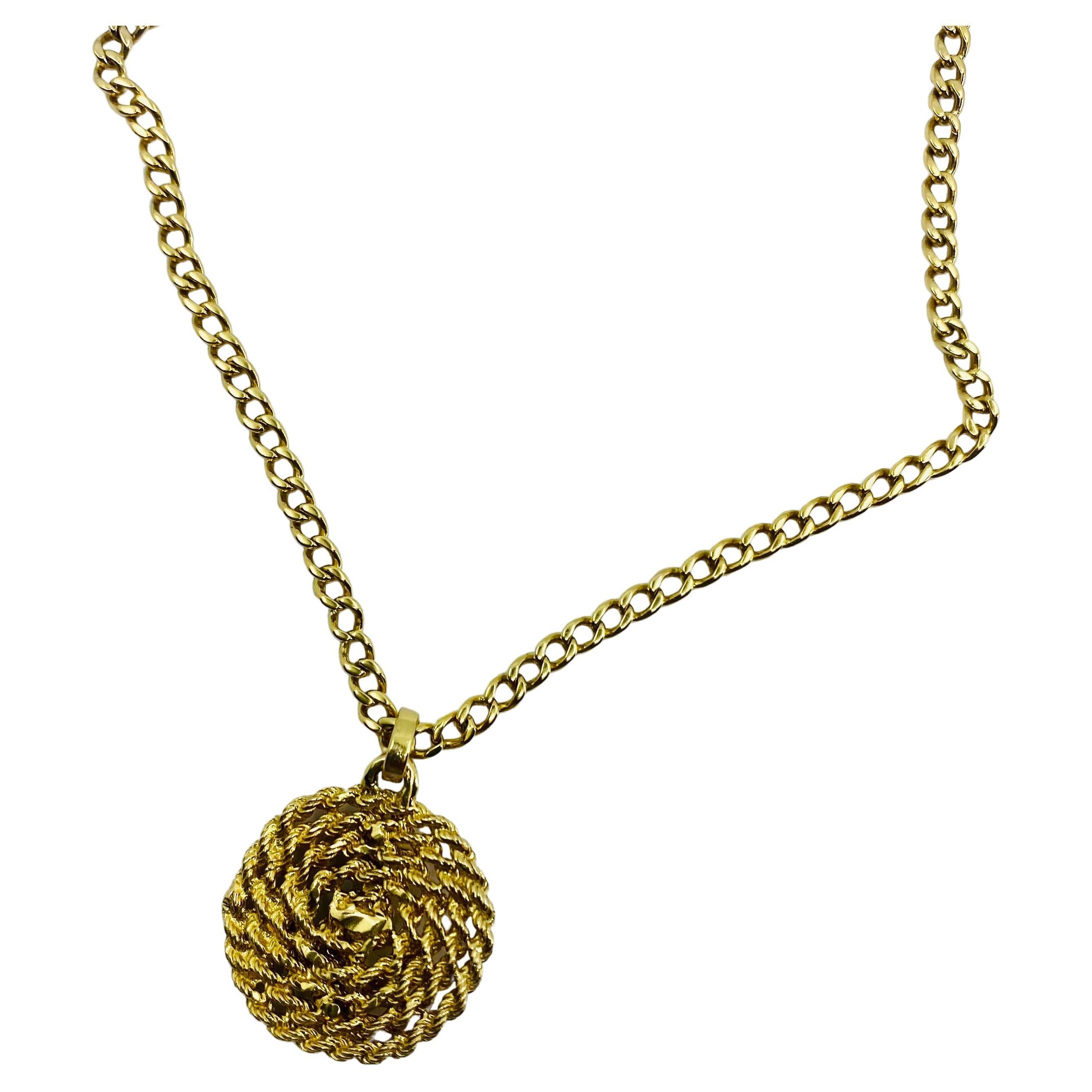 Collier en or 14k avec pendentif ancre et chaîne à motif de corde en vente 1