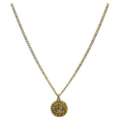 14k Gold Anchor Pendant Rope Design Chain Necklace